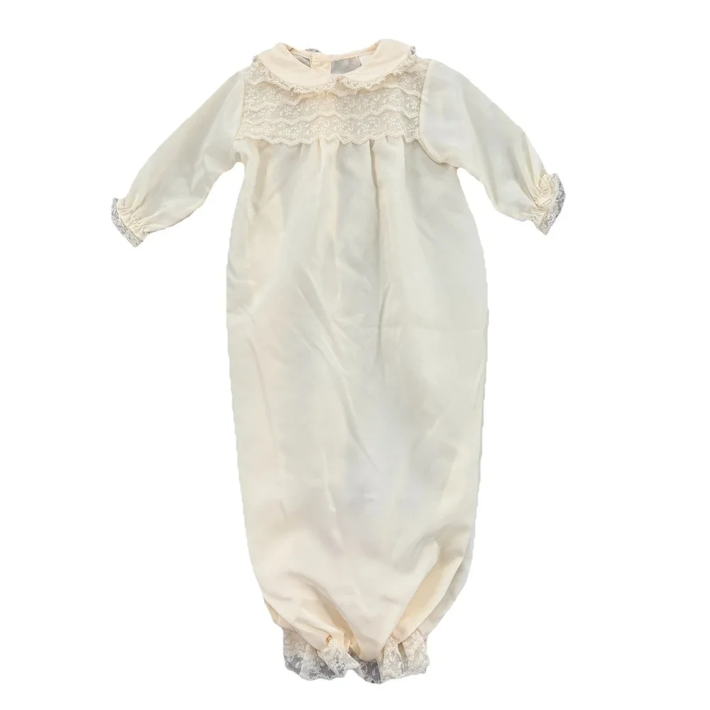 NWT Vintage‎ Shepherd Baby Christening Gown Unisex Layette Cream Lace USA
